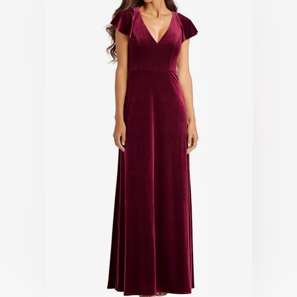 After Six Burgundy Velvet Maxi Dress